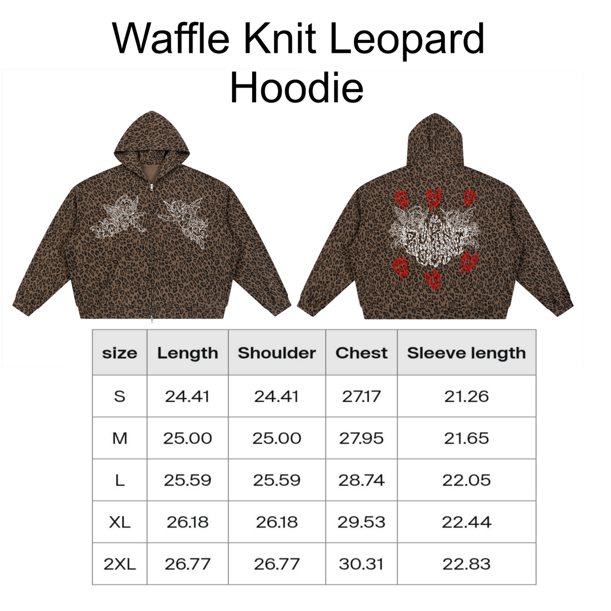 Burning Desire: Waffle Knit Leopard Hoodie (Black)