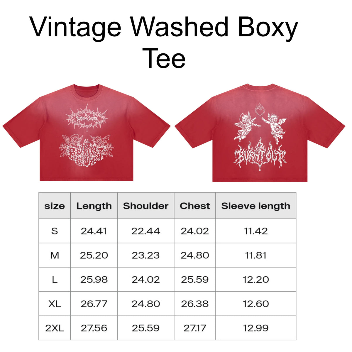 Burning Desire: Vintage Washed Boxy Tee (Red)