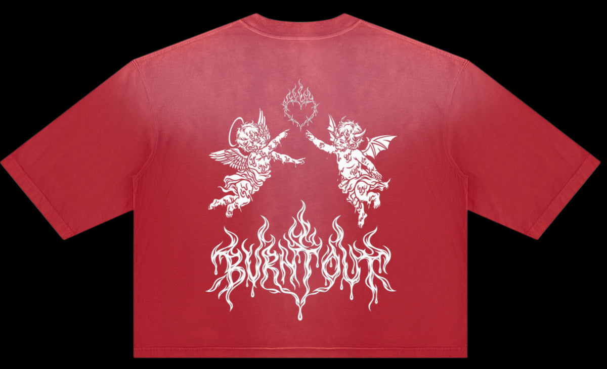 Burning Desire: Vintage Washed Boxy Tee (Red)